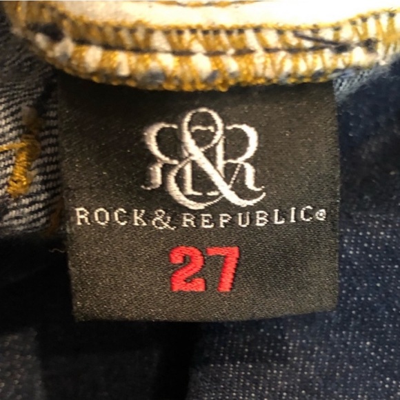 Rock & Republic cotton spandex blend dark wash denim jeans size 27 - Picture 10 of 13